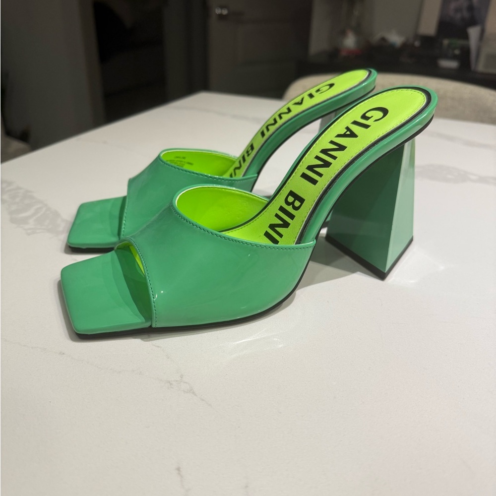 Gianni Bini Green Women's Heeled Mules